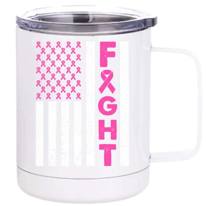 Fight Breast Cancer Breast Cancer Awareness Items Front & Back 12oz Stainless Steel Tumbler Cup