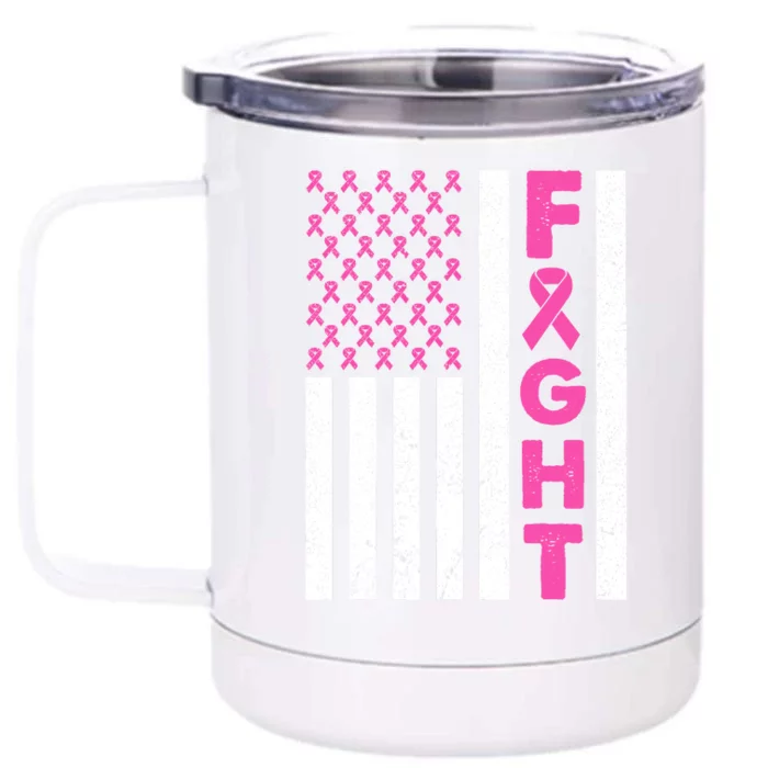 Fight Breast Cancer Breast Cancer Awareness Items Front & Back 12oz Stainless Steel Tumbler Cup