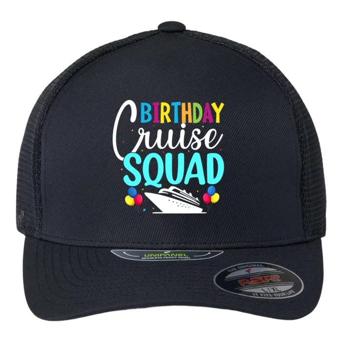 Funny Birthday Cruise Squad Cruising Ship Vacation Party Flexfit Unipanel Trucker Cap