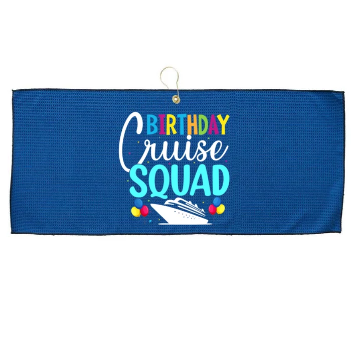 Funny Birthday Cruise Squad Cruising Ship Vacation Party Large Microfiber Waffle Golf Towel