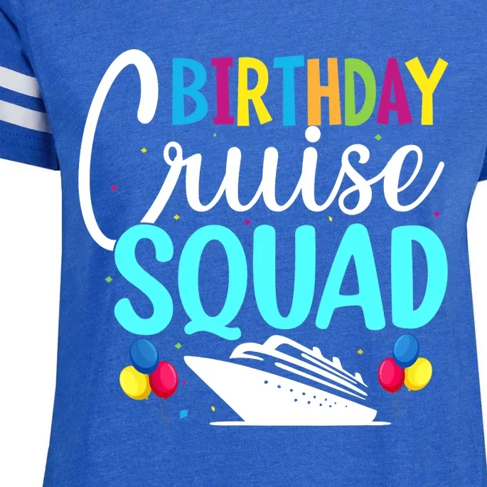 Funny Birthday Cruise Squad Cruising Ship Vacation Party Enza Ladies Jersey Football T-Shirt