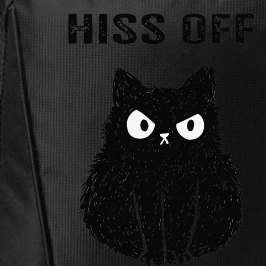 Funny Black Cat Hiss Off Meow Cat City Backpack