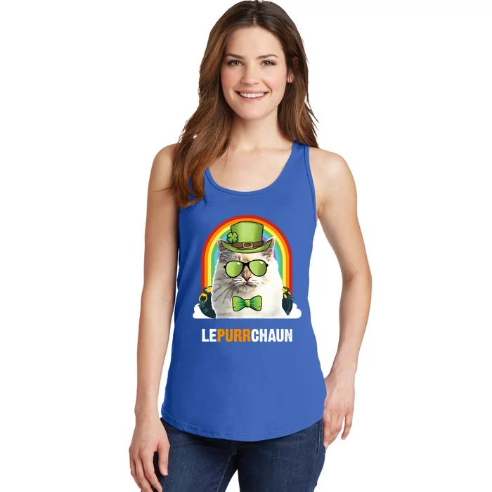 Funny Bir Cat Lepurrchaun St Patricks Day Gift Ladies Essential Tank