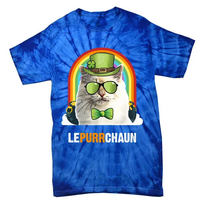 Funny Bir Cat Lepurrchaun St Patricks Day Gift Tie-Dye T-Shirt