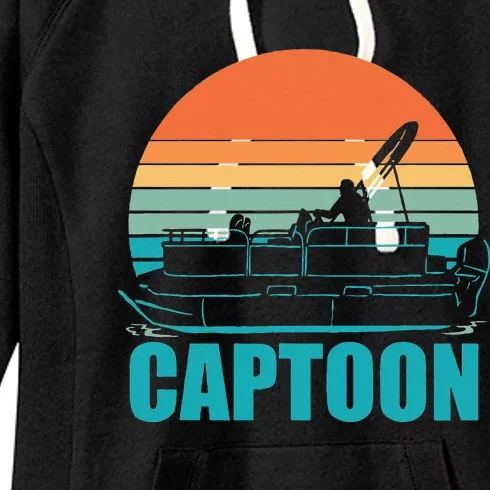 Funny Boating Captoon Pontoon Tritoon Captain Pontoon Boat Women's Fleece Hoodie