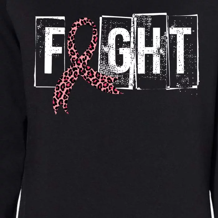 Fight Breast Cancer Awareness Leopard Ribbon Womens California Wash Sweatshirt