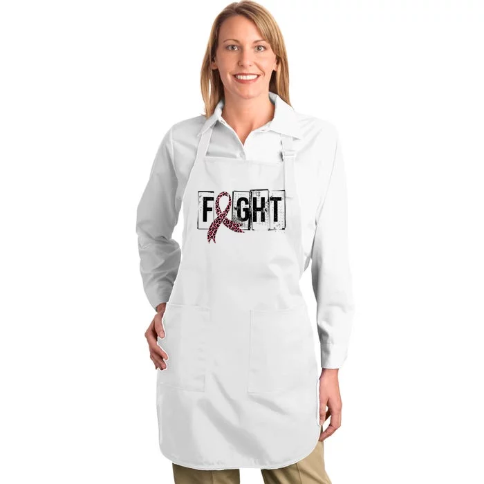 Fight Breast Cancer Awareness Leopard Ribbon Full-Length Apron With Pocket