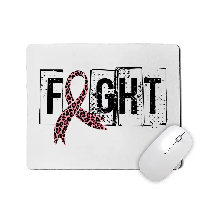 Fight Breast Cancer Awareness Leopard Ribbon Mousepad