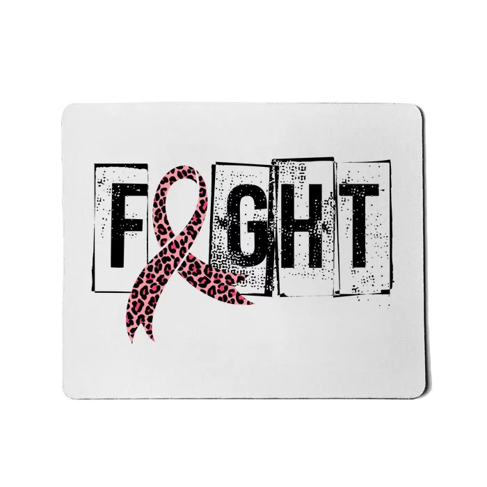 Fight Breast Cancer Awareness Leopard Ribbon Mousepad