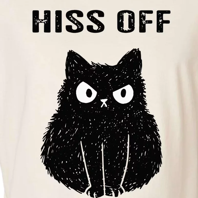 Funny Black Cat Hiss Off Meow Cat Garment-Dyed Women's Muscle Tee