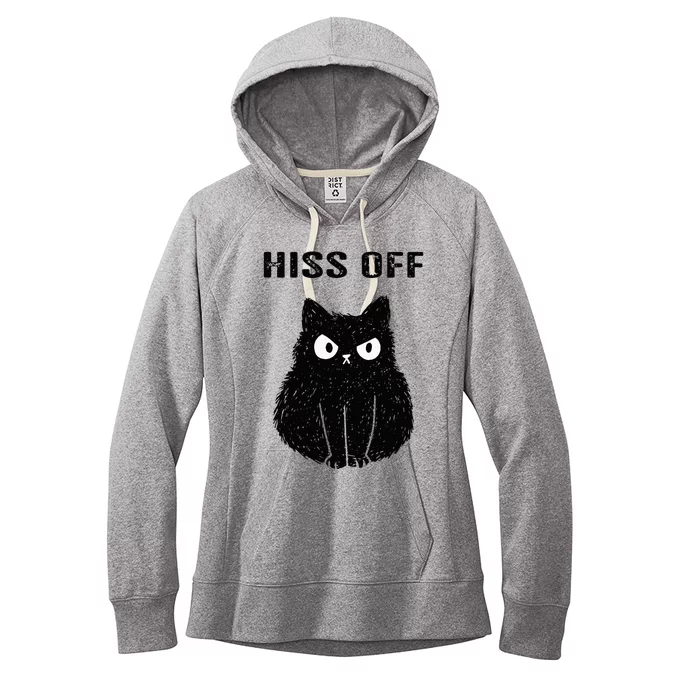 Funny Black Cat Hiss Off Meow Cat Women's Fleece Hoodie