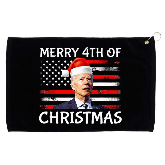 Funny Biden Confused Merry Happy 4th Of July Christmas Flag Grommeted Golf Towel