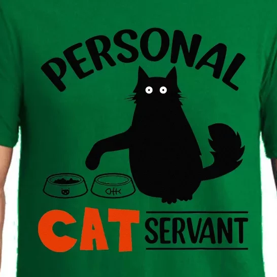 Funny Black Cat Personal Cat Servant Pajama Set