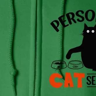 Funny Black Cat Personal Cat Servant Full Zip Hoodie