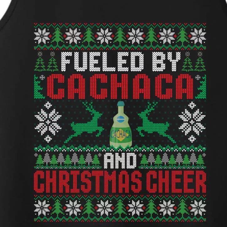 Fueled By Cachaca And Christmas Cheer Ing Xmas Party Gift Performance Tank