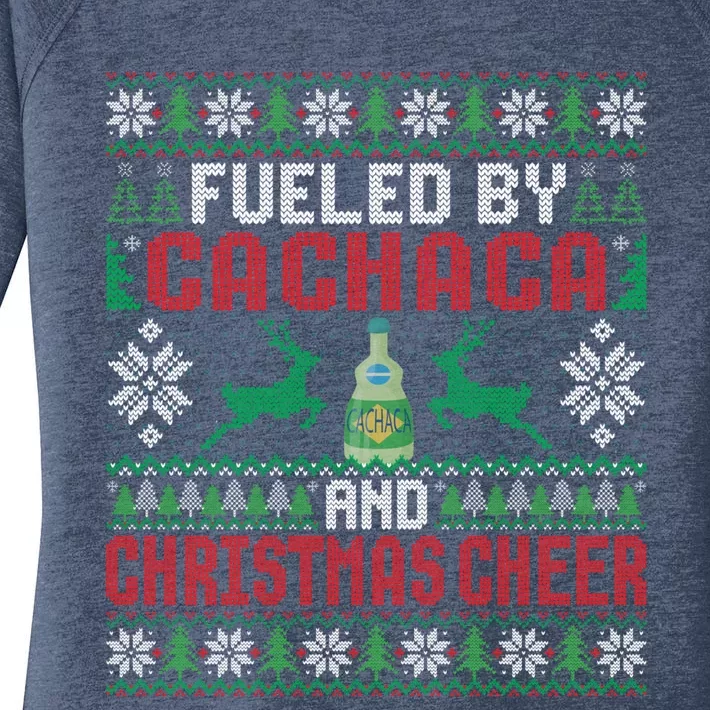 Fueled By Cachaca And Christmas Cheer Ing Xmas Party Gift Women's Perfect Tri Tunic Long Sleeve Shirt