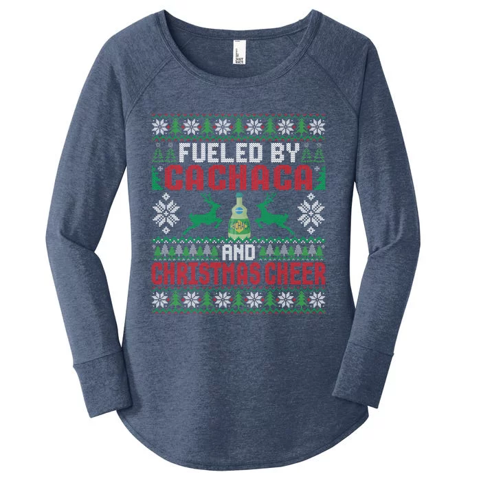 Fueled By Cachaca And Christmas Cheer Ing Xmas Party Gift Women's Perfect Tri Tunic Long Sleeve Shirt