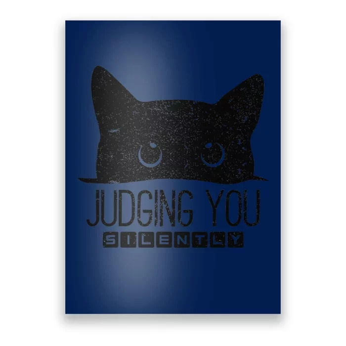 Funny Black Cat Judging You Silently Sarcastic Cat Mom Gift Poster