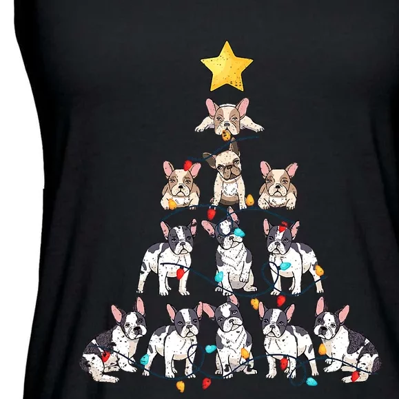 French Bulldog Christmas Tree Frenchie Dog Xmas PJs Pajamas Ladies Essential Flowy Tank