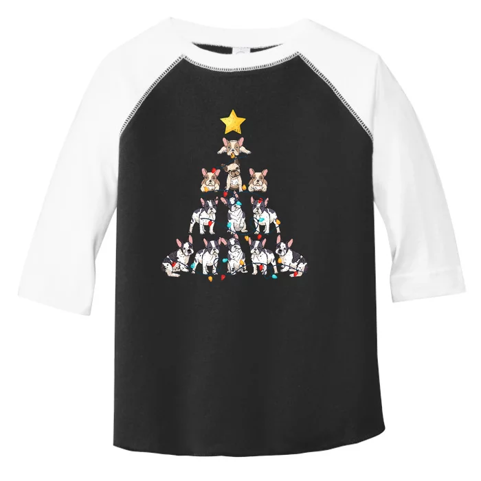 French Bulldog Christmas Tree Frenchie Dog Xmas PJs Pajamas Toddler Fine Jersey T-Shirt