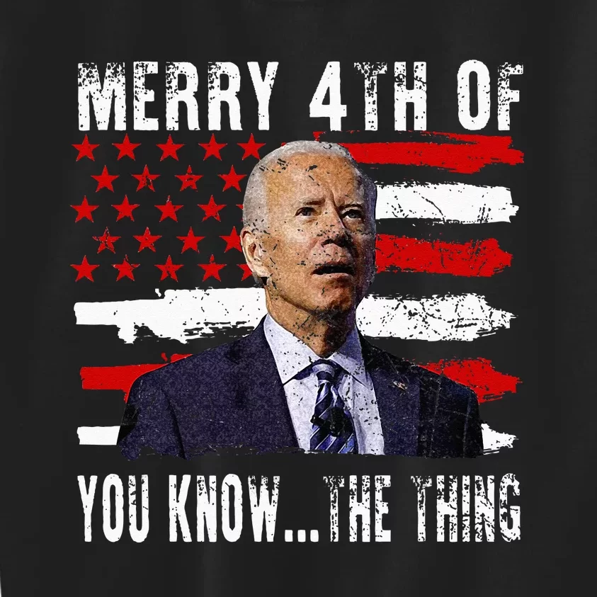 Funny Biden Confused Merry Happy 4th Of You Know...The Thing Kids Sweatshirt