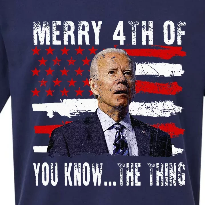 Funny Biden Confused Merry Happy 4th Of You Know...The Thing Sueded Cloud Jersey T-Shirt