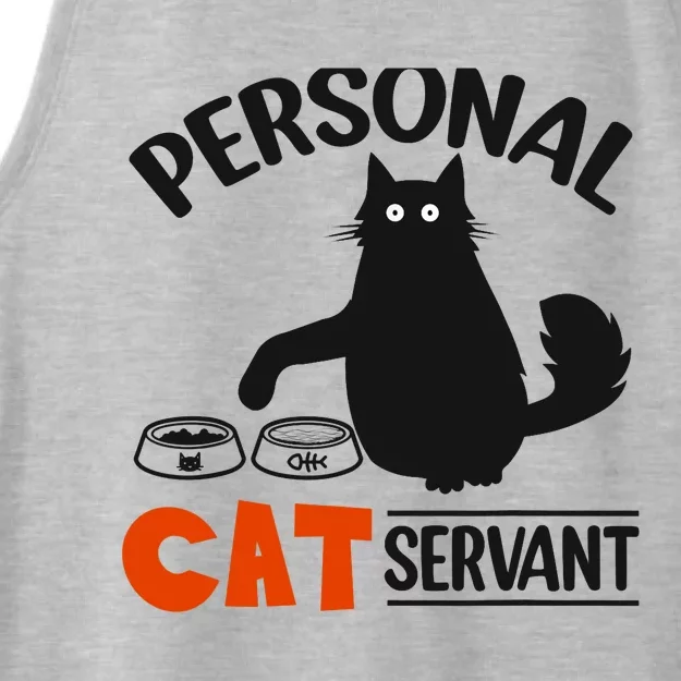 Funny Black Cat Personal Cat Servant Ladies Tri-Blend Wicking Tank