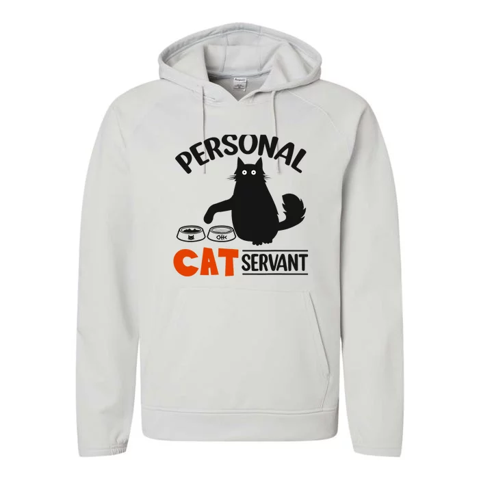 Funny Black Cat Personal Cat Servant Performance Fleece Hoodie