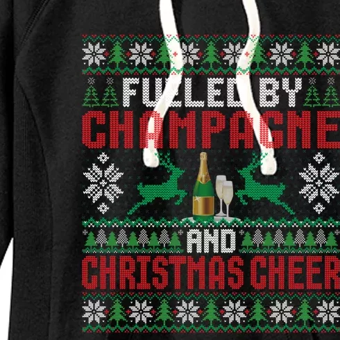 Fueled By Champagne And Christmas Cheer Ing Xmas Party Gift Women's Fleece Hoodie