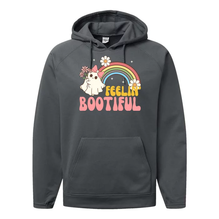 Feeling Bootiful Cute Retro Ghost Halloween Performance Fleece Hoodie