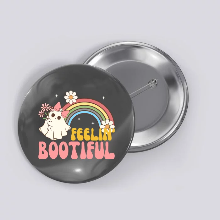 Feeling Bootiful Cute Retro Ghost Halloween Button