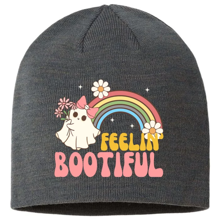 Feeling Bootiful Cute Retro Ghost Halloween 8 1/2in Sustainable Knit Beanie