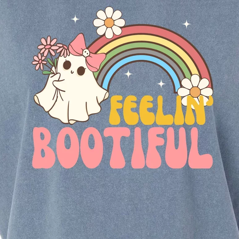 Feeling Bootiful Cute Retro Ghost Halloween Garment-Dyed Women's Muscle Tee