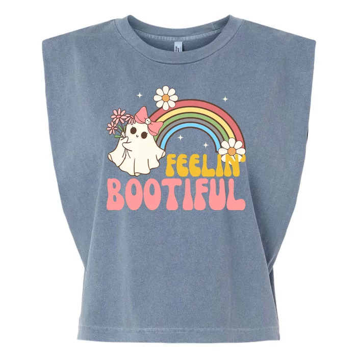 Feeling Bootiful Cute Retro Ghost Halloween Garment-Dyed Women's Muscle Tee