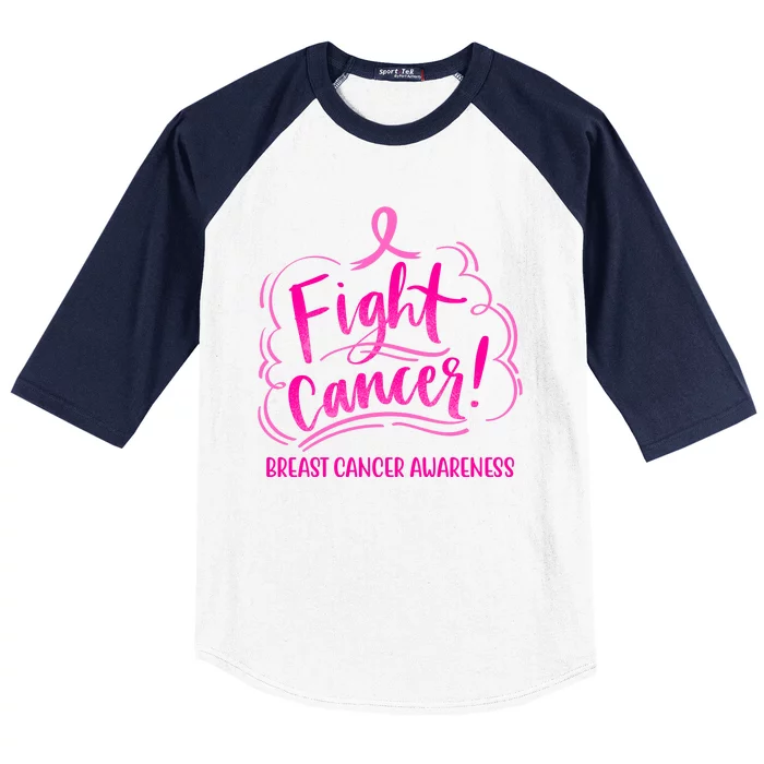 Fight Breast Cancer Awareness Baseball Sleeve Shirt