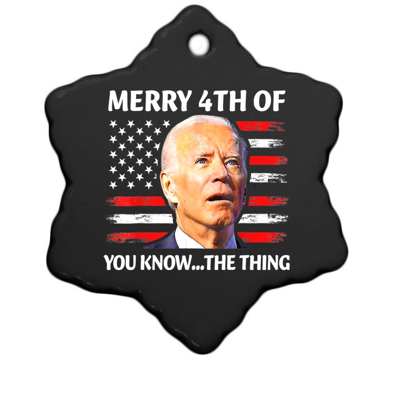 Funny Biden Confused Merry Happy 4th Of You Know...The Thing Christmas Ornament