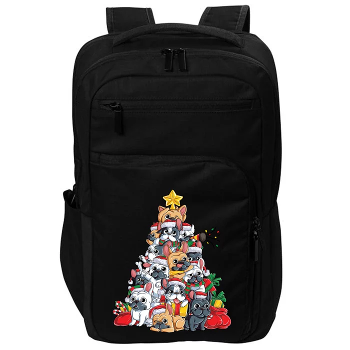 French Bulldog Christmas Tree Dog Santa Xmas Funny Gift Boys Cool Gift Impact Tech Backpack