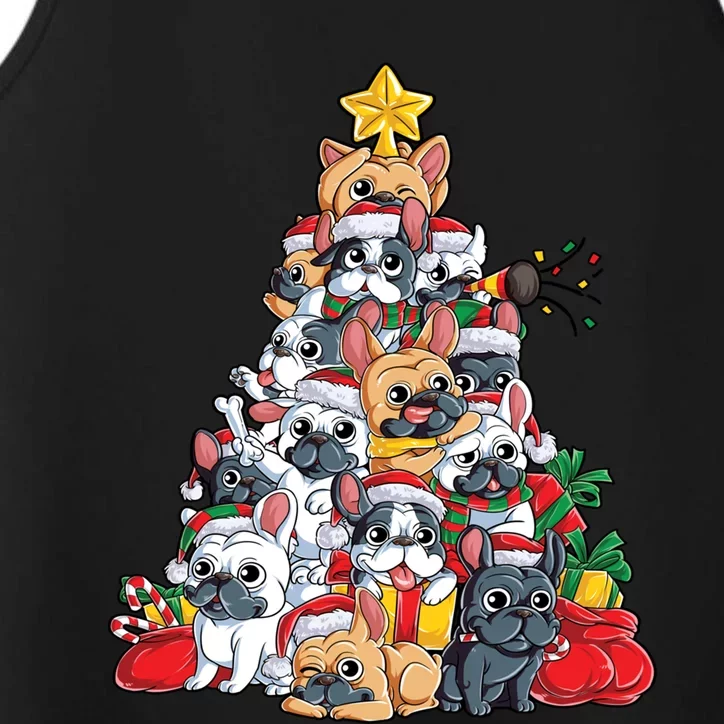 French Bulldog Christmas Tree Dog Santa Xmas Funny Gift Boys Cool Gift Performance Tank