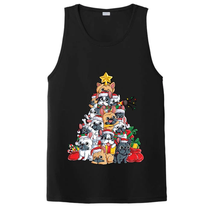 French Bulldog Christmas Tree Dog Santa Xmas Funny Gift Boys Cool Gift Performance Tank