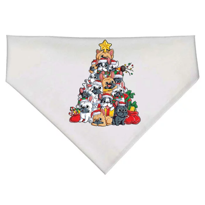 French Bulldog Christmas Tree Dog Santa Xmas Funny Gift Boys Cool Gift USA-Made Doggie Bandana