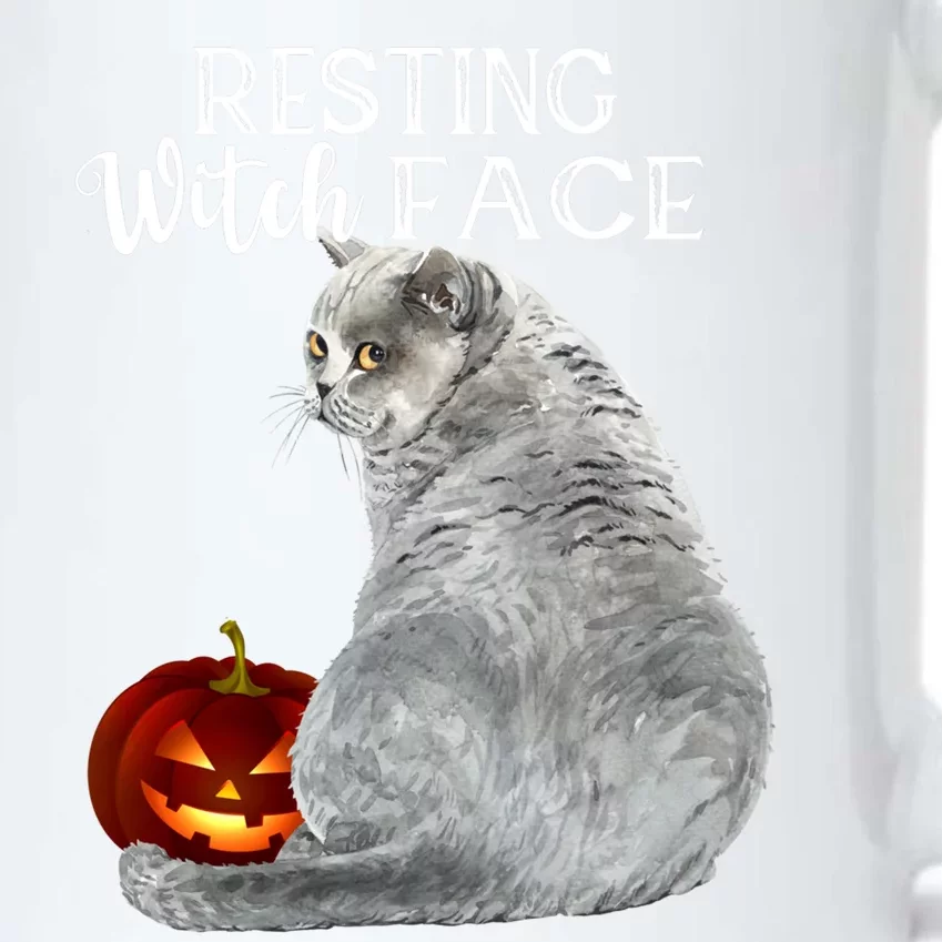 Funny Black Cat Resting Witch Face Halloween Costume Meaningful Gift Black Color Changing Mug