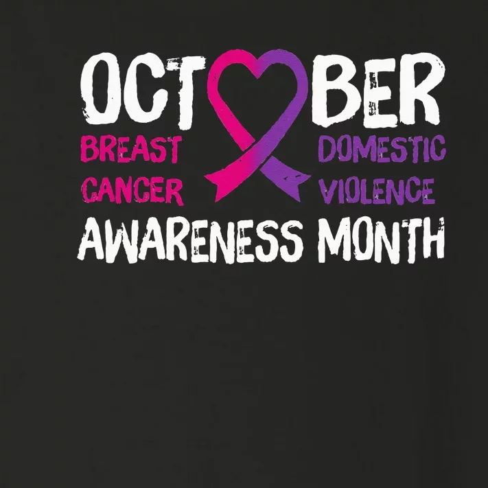 Family Breast Cancer And Domestic Violence Awareness Month Toddler Long Sleeve Shirt