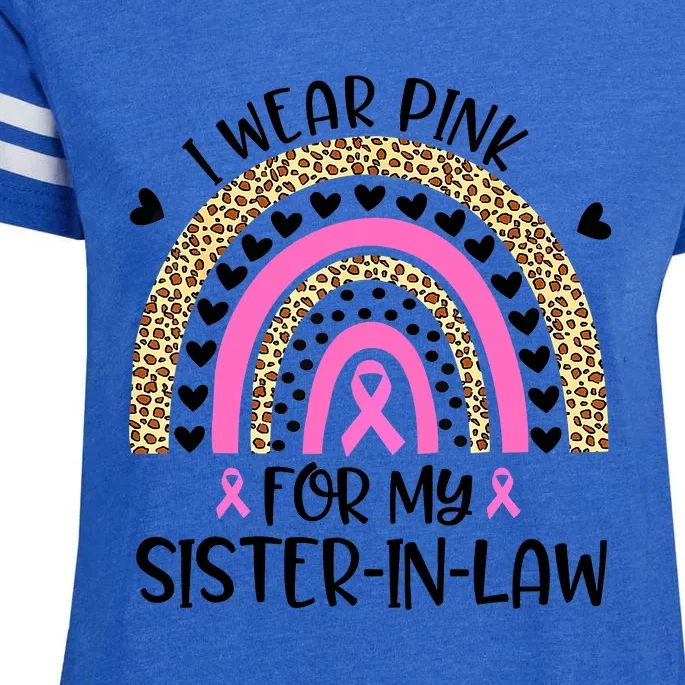 Funny Breast Cancer Support I Wear Pink For My Sister In Law Enza Ladies Jersey Football T-Shirt