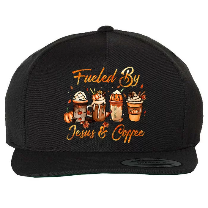 Fueled By Coffee Pumpkin Spice Jesus Autumn Thanksgiving Wool Snapback Cap