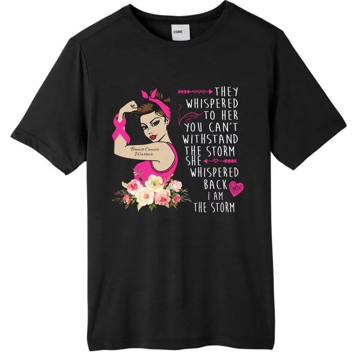 Fight Breast Cancer Quote Messy Bun ChromaSoft Performance T-Shirt