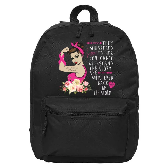 Fight Breast Cancer Quote Messy Bun 16 in Basic Backpack