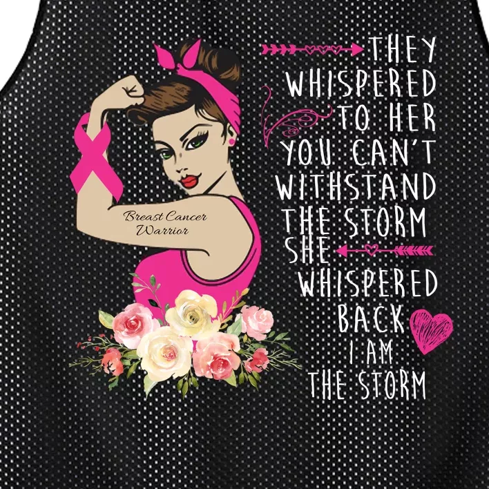 Fight Breast Cancer Quote Messy Bun Mesh Reversible Basketball Jersey Tank