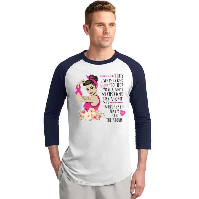 Fight Breast Cancer Quote Messy Bun Baseball Sleeve Shirt