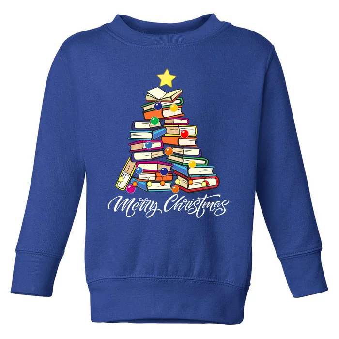 Funny Book Christmas Tree Teachers Bookworm Librarian Xmas Great Gift Toddler Sweatshirt