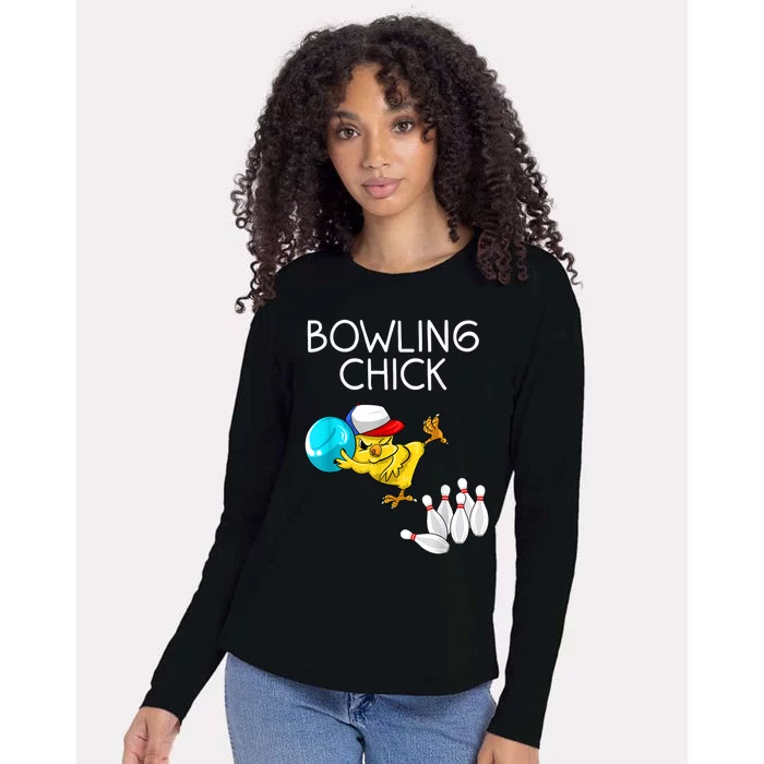 Funny Bowling Cute Bowling Chick Sports Athlete Womens Cotton Relaxed Long Sleeve T-Shirt